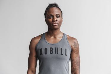 Nobull Racerback Women's Tank Tops Dark Grey | Australia (PG0128)